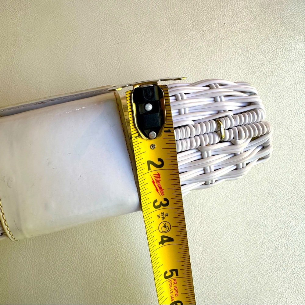 Tory Burch White Rattan Clutch with silver accents - Picture 12 of 12